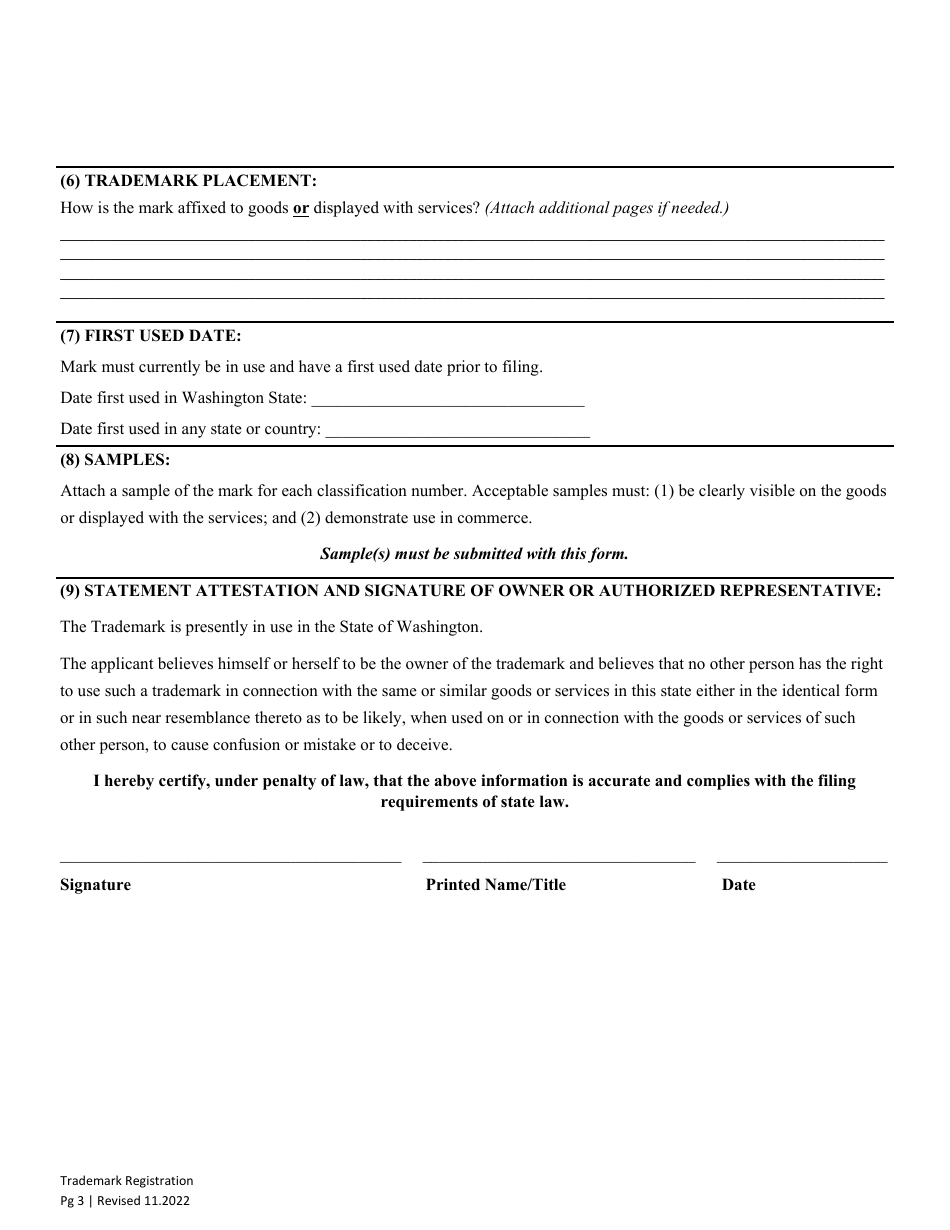 Trademark Registration - Washington, Page 5