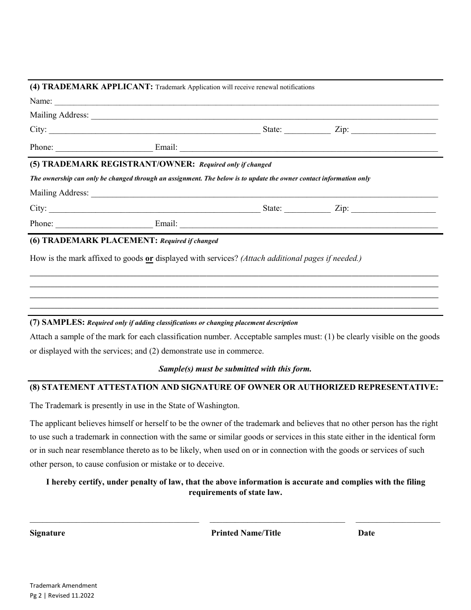 Trademark Amendment - Washington, Page 4