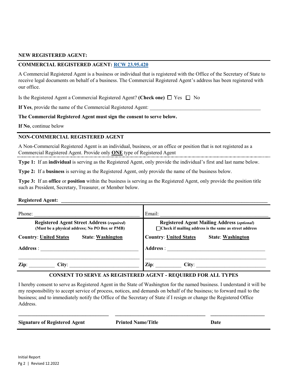 Washington Initial Report - Fill Out, Sign Online and Download PDF ...