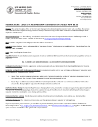 Domestic Partnership Statement of Change - Washington