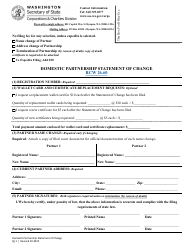 Domestic Partnership Statement of Change - Washington, Page 2