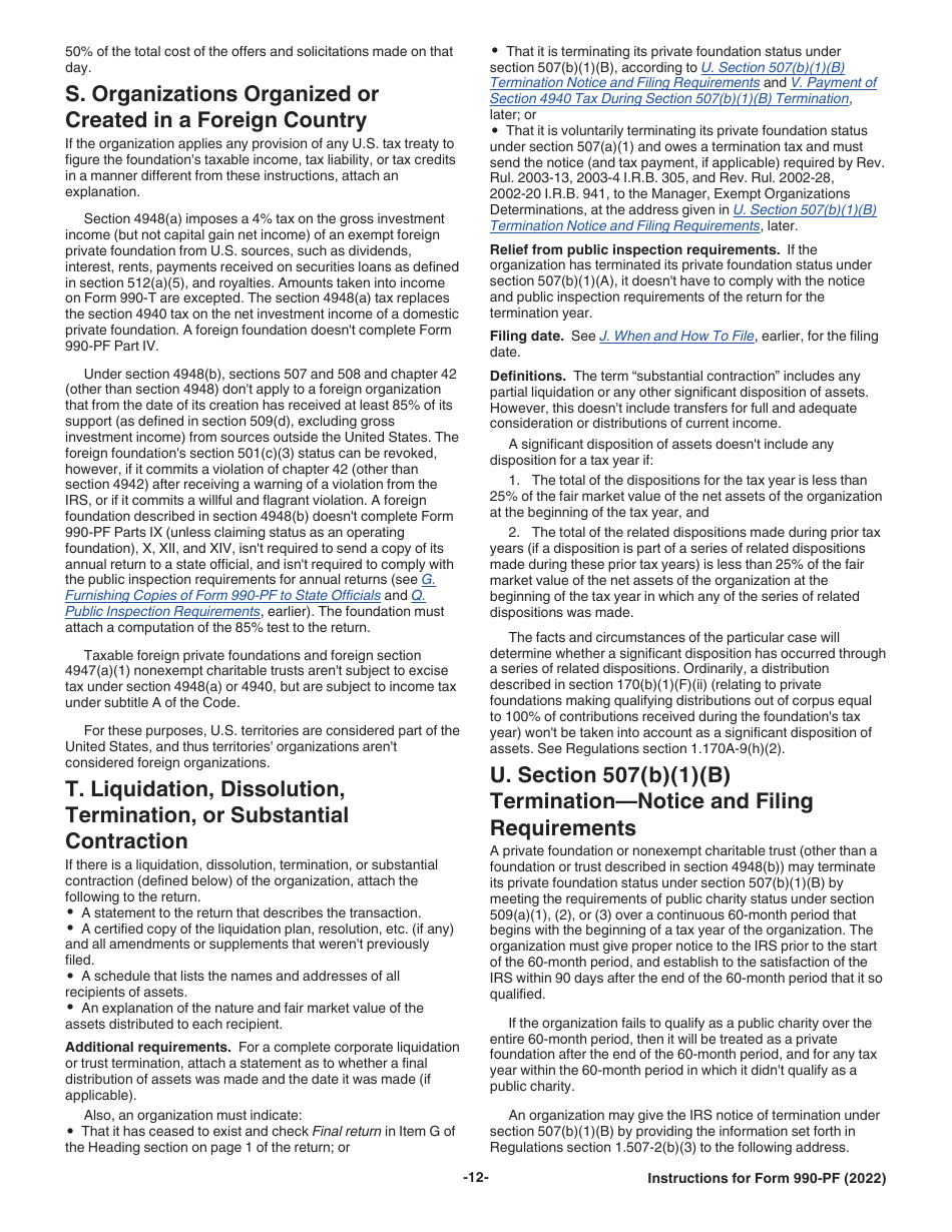 Instructions for IRS Form 990-PF Return of Private Foundation or Section 4947(A)(1) Nonexempt Charitable Trust Treated as a Private Foundation, Page 12