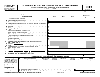 Document preview: IRS Form 1040-NR Schedule NEC Tax on Income Not Effectively Connected With a U.S. Trade or Business, 2022