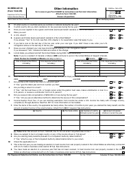 Document preview: IRS Form 1040-NR Schedule OI Other Information, 2022