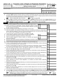 IRS Formulario 1040-PR Anexo H-PR Impuestos Sobre El Empleo De Empleados Domesticos (Puerto Rican Spanish)