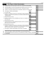 IRS Formulario 1040(SP) Anexo 3 Creditos Y Pagos Adicionales (Spanish), Page 2