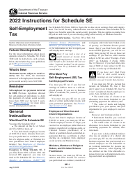 Instructions for Schedule SE Self-employment Tax