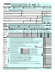 Document preview: IRS Formulario 1040(SP) Declaracion De Impuestos De Los Estados Unidos Sobre Los Ingresos Personales (Spanish), 2022