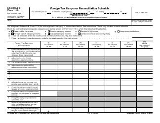 IRS Form 1116 Schedule B Foreign Tax Carryover Reconciliation Schedule