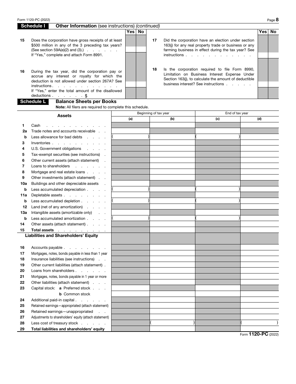 IRS Form 1120-PC U.S. Property and Casualty Insurance Company Income Tax Return, Page 8