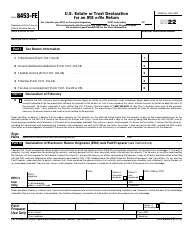 IRS Form 8453-FE U.S. Estate or Trust Declaration for an IRS E-File Return