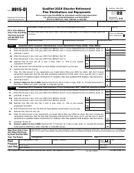 Document preview: IRS Form 8915-D Qualified 2019 Disaster Retirement Plan Distributions and Repayments