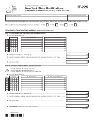 Document preview: Form IT-225 New York State Modifications - New York