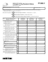 Document preview: Form IT-360.1 Change of City Resident Status - New York
