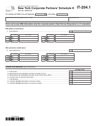 Form IT-204.1 Schedule K New York Corporate Partners&#039; Schedule - New York