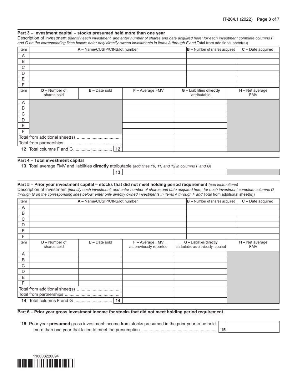 Form IT-204.1 Schedule K New York Corporate Partners Schedule - New York, Page 3