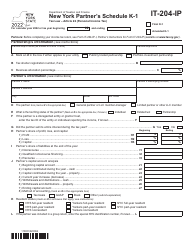 Form IT-204-IP Schedule K-1 New York Partner&#039;s Schedule - New York