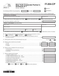 Document preview: Form IT-204-CP Schedule K-1 New York Corporate Partner&#039;s Schedule - New York