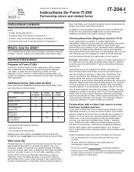 Instructions for Form IT-204, IT-204-IP, IT-204.1, IT-204-CP - New York