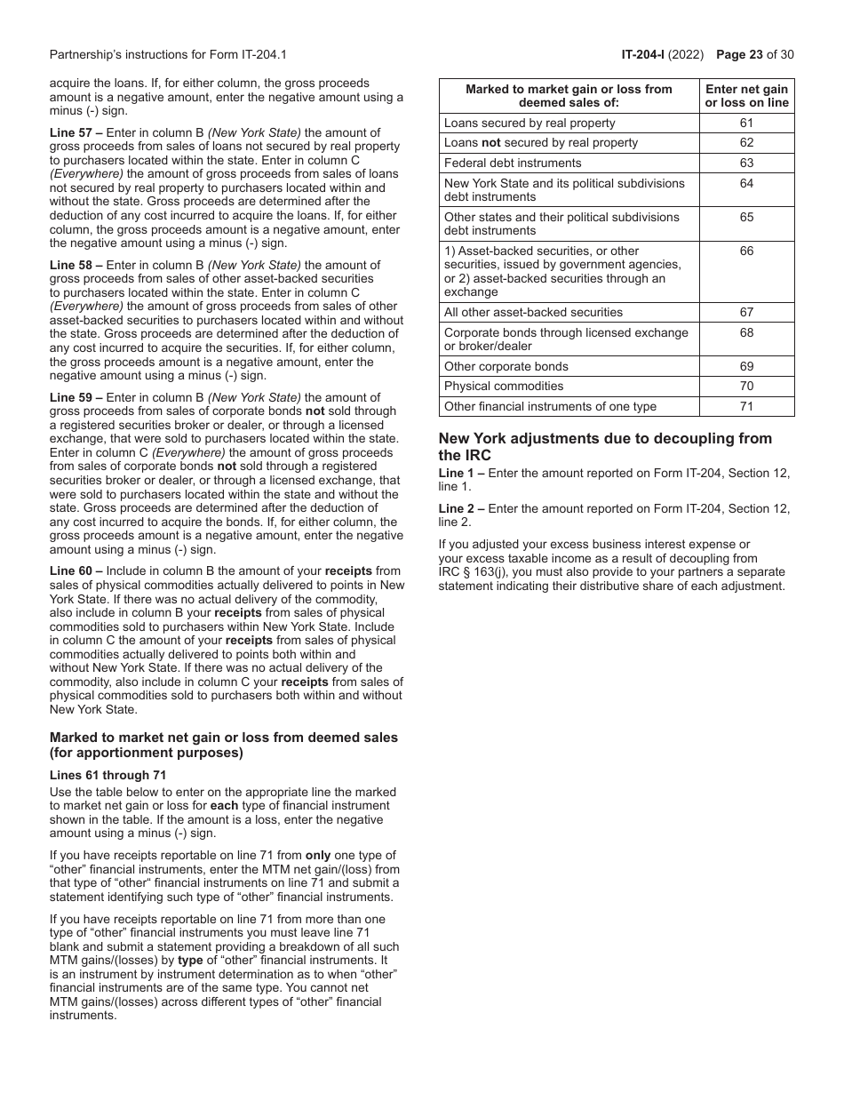 Instructions for Form IT-204, IT-204-IP, IT-204.1, IT-204-CP - New York, Page 23