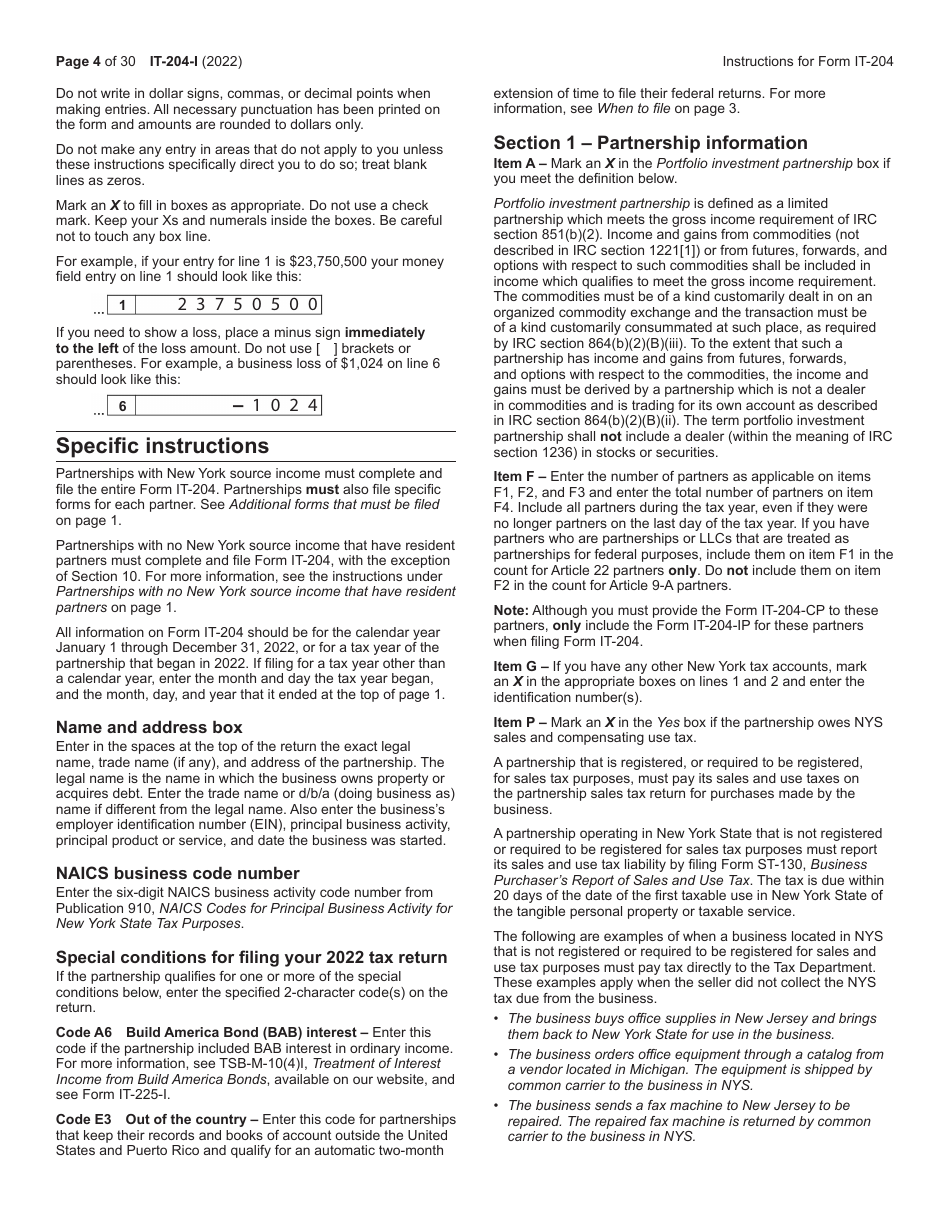 Instructions for Form IT-204, IT-204-IP, IT-204.1, IT-204-CP - New York, Page 4