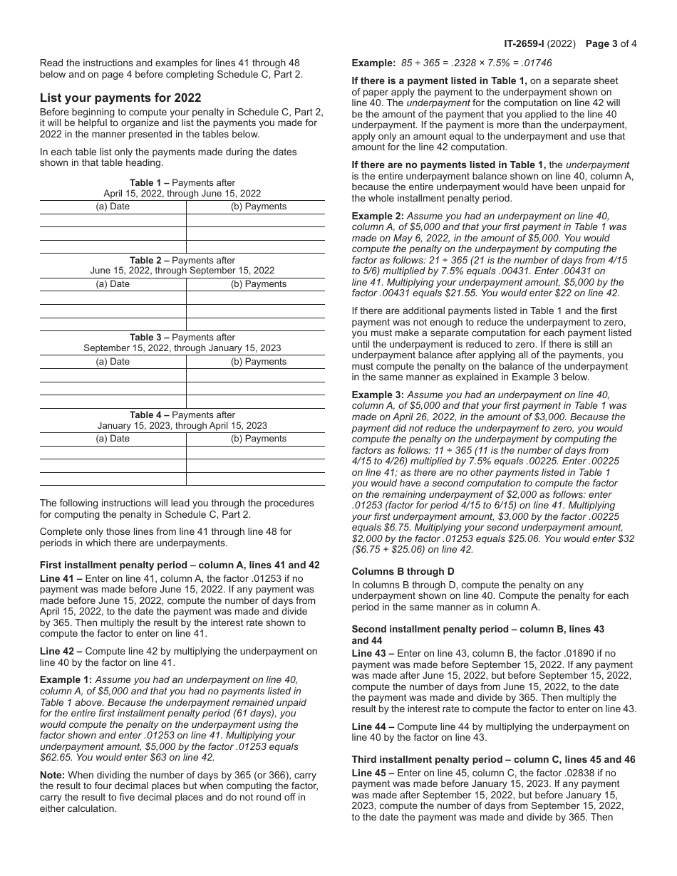 Instructions for Form IT-2659 Estimated Tax Penalties for Partnerships and New York S Corporations - New York, Page 3