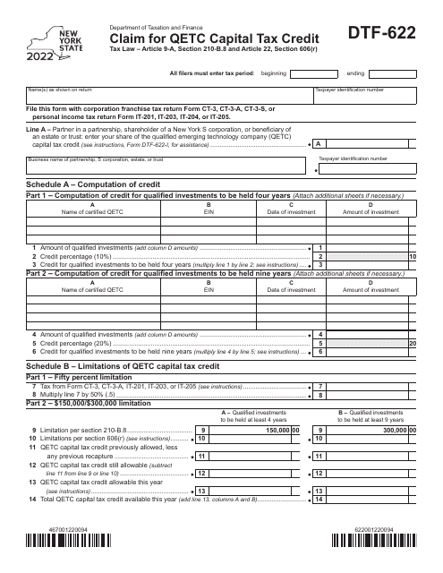 Form DTF-622 2022 Printable Pdf