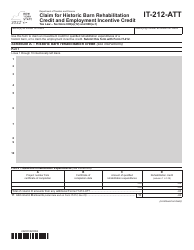 Form IT-212-ATT Claim for Historic Barn Rehabilitation Credit and Employment Incentive Credit - New York