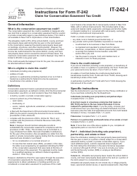 Document preview: Instructions for Form IT-242 Claim for Conservation Easement Tax Credit - New York