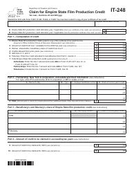 Document preview: Form IT-248 Claim for Empire State Film Production Credit - New York