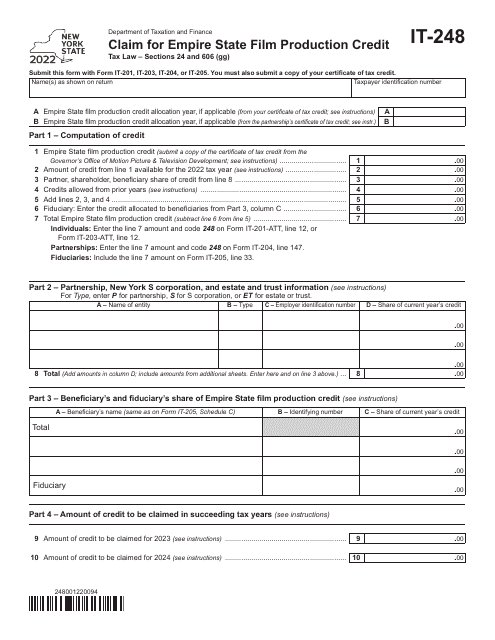 Form IT-248 2022 Printable Pdf