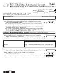 Document preview: Form IT-611 Claim for Brownfield Redevelopment Tax Credit for Qualified Sites Accepted Into the Brownfield Cleanup Program Prior to June 23, 2008 - New York