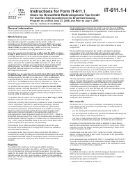 Document preview: Instructions for Form IT-611.1 Claim for Brownfield Redevelopment Tax Credit for Qualified Sites Accepted Into the Brownfield Cleanup Program on or After June 23, 2008, and Prior to July 1, 2015 - New York