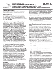 Instructions for Form IT-611.2 Claim for Brownfield Redevelopment Tax Credit for Qualified Sites Accepted Into the Brownfield Cleanup Program on or After July 1, 2015 - New York