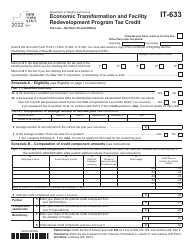 Document preview: Form IT-633 Economic Transformation and Facility Redevelopment Program Tax Credit - New York