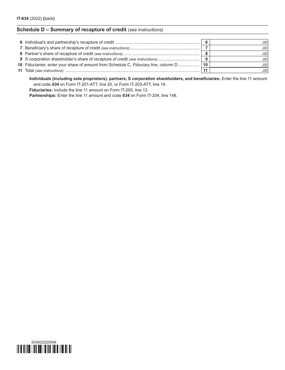 Form IT-634 Empire State Jobs Retention Program Credit - New York, Page 2