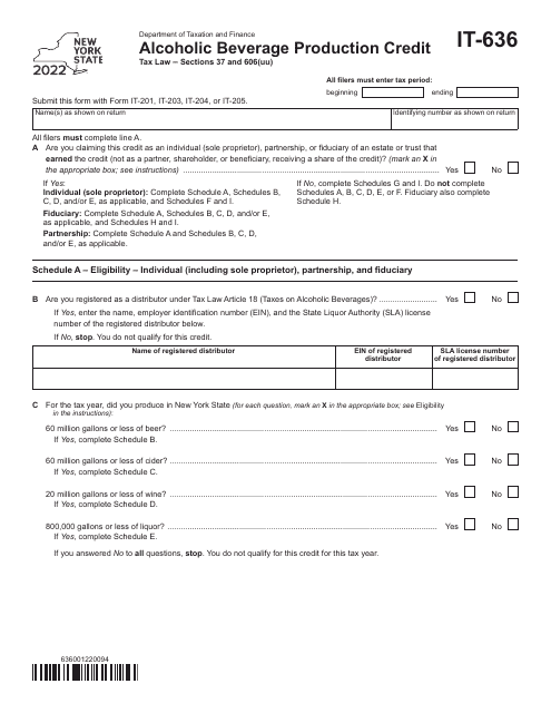 Form IT-636 2022 Printable Pdf