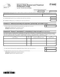 Document preview: Form IT-642 Empire State Musical and Theatrical Production Credit - New York