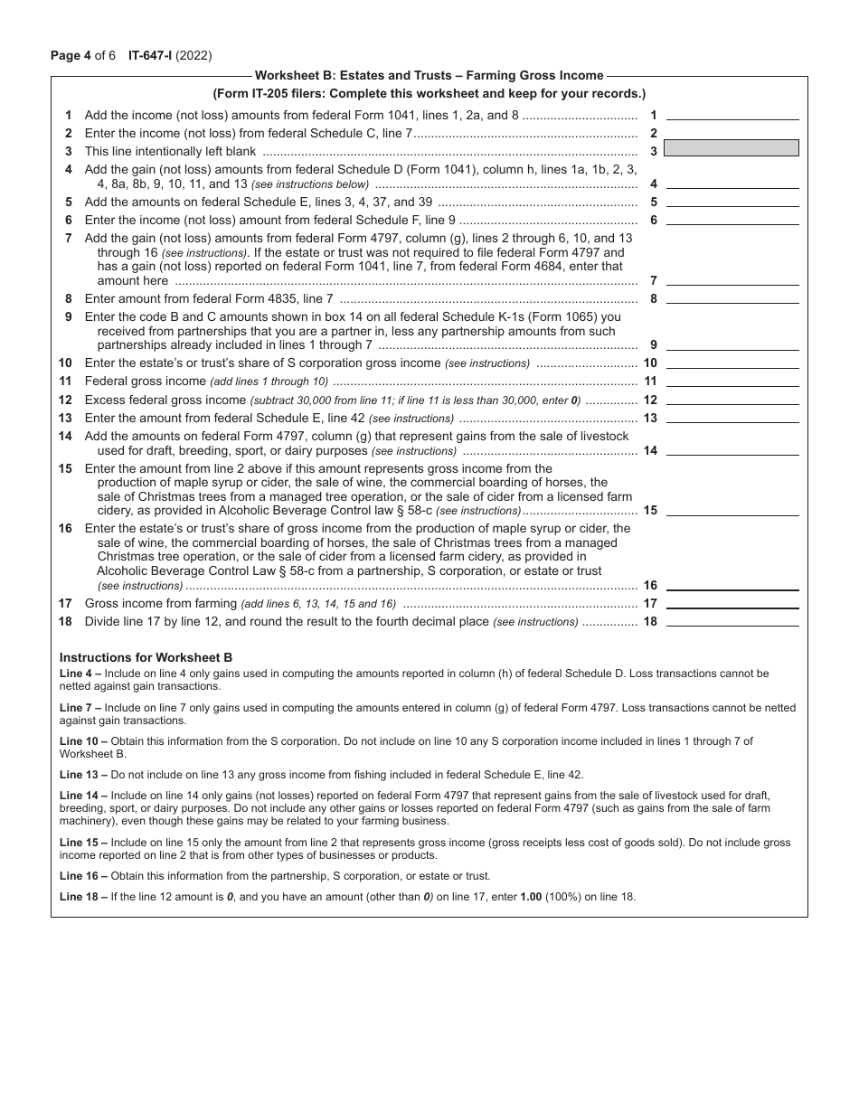 Instructions for Form IT-647, IT-647-ATT - New York, Page 4
