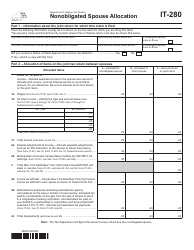 Form IT-280 Nonobligated Spouse Allocation - New York