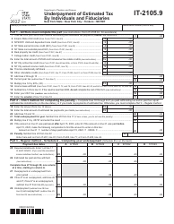 Document preview: Form IT-2105.9 Underpayment of Estimated Tax by Individuals and Fiduciaries - New York