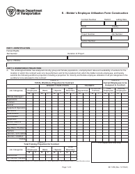 Document preview: Form BC1256 E. - Bidder's Employee Utilization Form Construction - Illinois