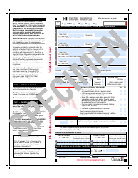 Document preview: Form E311 Declaration Card - Canada