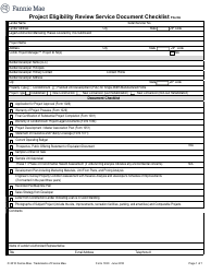 Form 1030 Project Eligibility Review Service Document Checklist