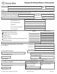 Document preview: Form 2009 Request for Release/Return of Documents