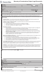 Form 1054 Warranty of Condominium Project Legal Documents