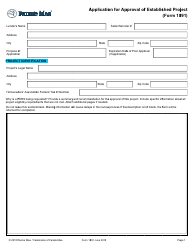 Form 1091 Application for Approval of Established Project