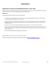 Form 1091 Application for Approval of Established Project, Page 3