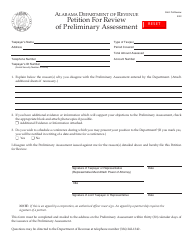 Document preview: Form S&U: PETREVIEW Petition for Review of Preliminary Assessment - Alabama