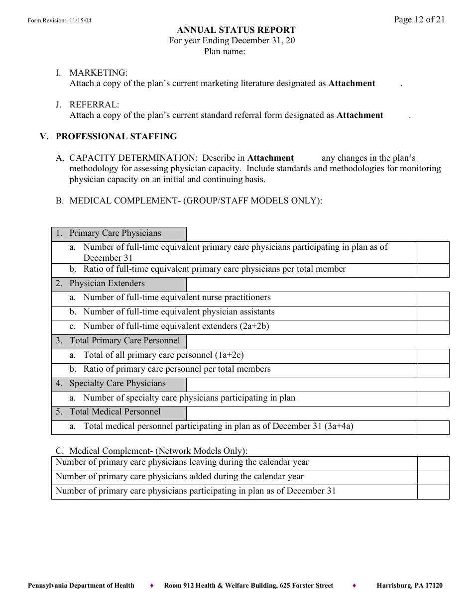 Annual Status Report - Pennsylvania, Page 12